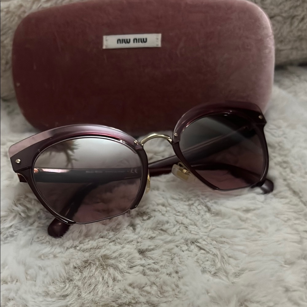 Miu Miu Burgundy/ Purple Gradient SMU 53T Cat Eye Sunglasses